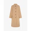 Omnes Womens Beige Charleston Side-pocket Woven Trench Coat In Brown