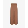 Omnes Womens Beige Clarice Wide-leg High-rise Cotton Trousers