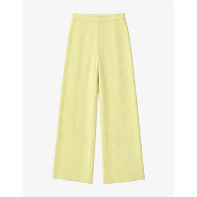 Omnes Womens Birch Wide-leg Linen-blend Trousers Shadow Lime