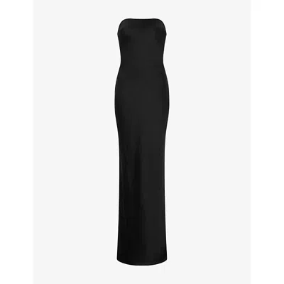 Omnes Womens  Amdra Strapless Satin Maxi Dress