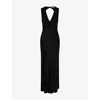 Omnes Womens Nova Tie-back Satin Maxi Dress Black Black