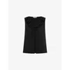 Omnes Womens Rachael Sleeveless Frill-trim Cotton Top Black In Black