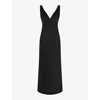 Omnes Womens  Sapphire Bow-back Eco-viscose Satin Maxi Dress In Black