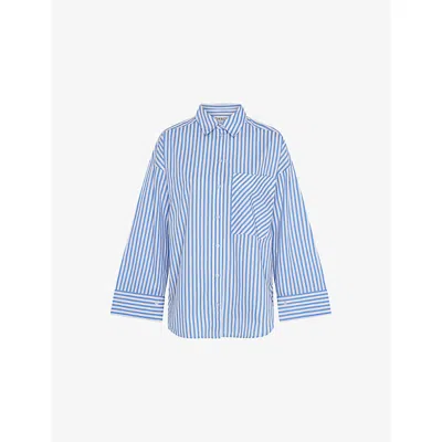 Omnes Womens  Kendra Stripe Relaxed-fit Cotton Shirt