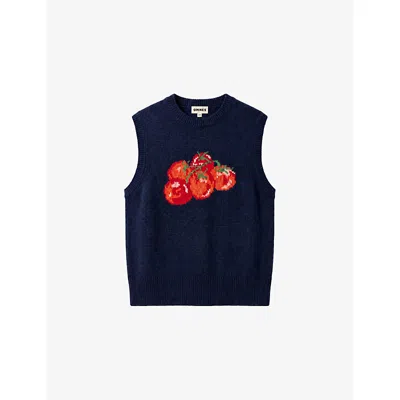 Omnes Womens Bob Tomato Cotton Vest Top Navy