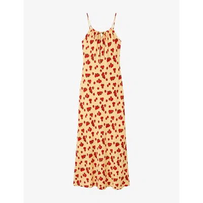 Omnes Womens Cecile Tomato Print Cotton Maxi Dress