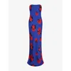 Omnes Womens  Amdra Strapless Woven Maxi Dress In Cobalt