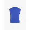 Omnes Womens Riri Crewneck Stretch Wool-blend Vest Cobalt In Blue