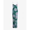 Omnes Womens Ginny Floral-print Satin Maxi Dress Cosmos Print