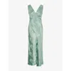 Omnes Womens  Iris Floral Jacquard Woven Maxi Dress In Green
