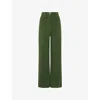 Omnes Womens Green Orielle Wide-leg High-rise Jeans In Green
