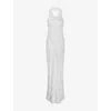 Omnes Womens Faith Floral-jacquard Satin Maxi Dress Ivory In White