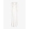 Omnes Womens Ivory Martinique Long-sleeve Satin Maxi Dress In Ivory