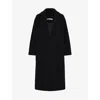 Omnes Womens  Leighton Notched-lapel Recycled-polyester Coat In Black