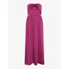 Omnes Womens  Millie Bow-detail Recycled-polyester Maxi Dress In Magenta