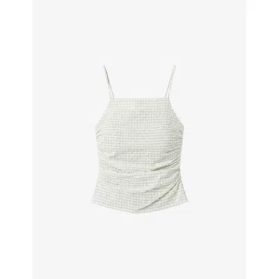 Omnes Womens Mars Gingham Cotton Top Mint / White Gingham