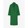 Omnes Womens  Leighton Notched-lapel Recycled-polyester Coat In Mid Green