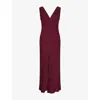 Omnes Womens Deep Wine Iris Jacquard Satin Maxi Dress In Burgundy