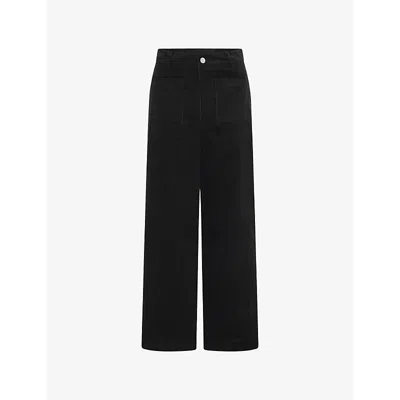 Omnes Womens Orielle Cropped Corduroy Cotton Trousers Black