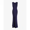 Omnes Womens Lara Open-back Satin Maxi Dress Patriot Blue In Blue