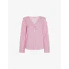 Omnes Womens Pink Caitlin Stripe-print Cotton Blouse In Pink