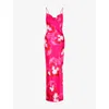 Omnes Womens Pink Ginny Floral-print Woven Maxi Dress