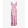Omnes Womens  Iris Floral Jacquard Woven Maxi Dress In Pink