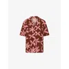 Omnes Womens Pink Multi Oaklyn Floral-print Cotton And Linen Shirt