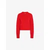 Omnes Womens Daria V-neck Stretch-knit Jumper Red In Red