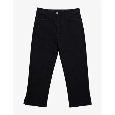 Omnes Womens Rhone Cotton Capri Jeans Black