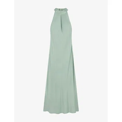 Omnes Womens  Milos High-neck Satin Maxi Dress In Green