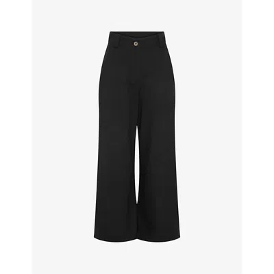 Omnes Womens Tasmin Wide-leg High-rise Cotton Trousers Black Black