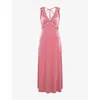 Omnes Womens Vintage Pink Aurelia Velvet Maxi Dress In Pink