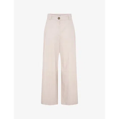 Omnes Womens  Tasmin Wide-leg High-rise Cotton Trousers In White Natural