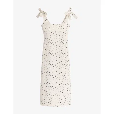 Omnes Womens White Polka Dot Morgane Polka Dot Cotton Midi Dress In Neutral