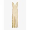 Omnes Womens  Iris Floral Jacquard Woven Maxi Dress In Yellow