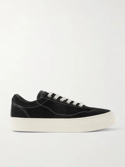 Omni Dellow Leather-trimmed Suede Sneakers In Black