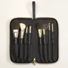 Omnia Brush Pro Gold Ferrule 8pc Makeup Brush Set In Black