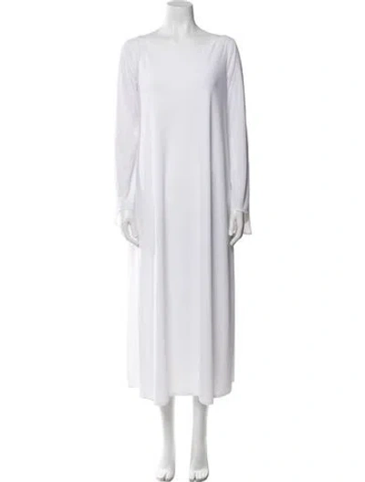 Pre-owned Omo Norma Kamali Bateau Neckline Long Dress In White