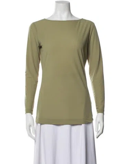 Pre-owned Omo Norma Kamali Bateau Neckline Mini Dress In Green