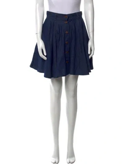 Pre-owned Omo Norma Kamali Mini Skirt In Blue