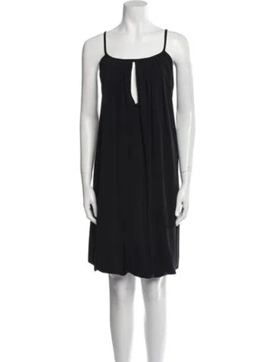 Pre-owned Omo Norma Kamali Square Neckline Mini Dress In Black