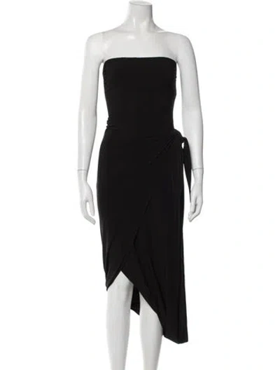 Pre-owned Omo Norma Kamali Strapless Long Dress In Black