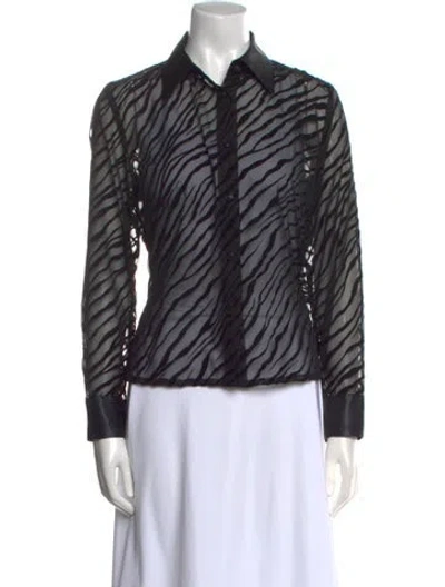 Pre-owned Omo Norma Kamali Vintage 1980's Button-up Top In Black