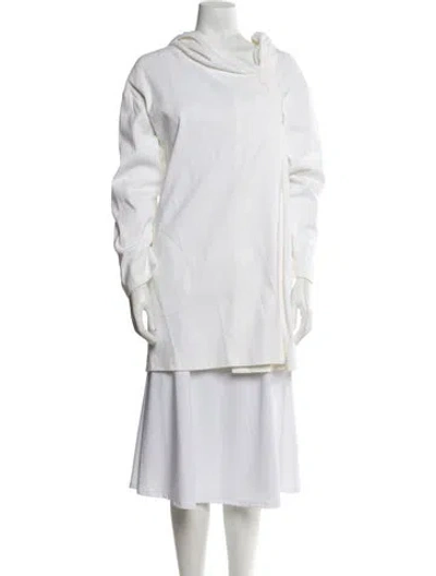 Pre-owned Omo Norma Kamali Vintage Cowl Neck Sweater In White