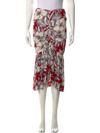 Pre-owned Omo Norma Kamali Vintage Knee-length Skirt In Red