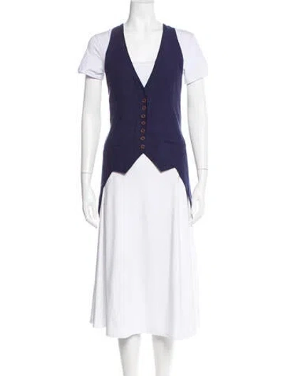 Pre-owned Omo Norma Kamali Vintage Late 1980's - Early 1990's Top In Blue