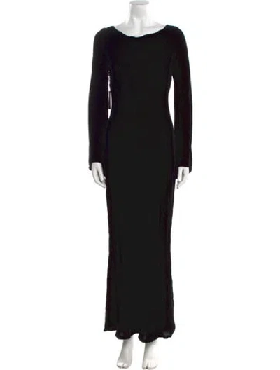 Pre-owned Omo Norma Kamali Vintage Long Dress In Black