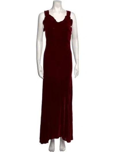 Pre-owned Omo Norma Kamali Vintage Long Dress In Red