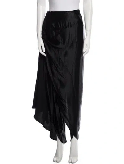 Pre-owned Omo Norma Kamali Vintage Long Skirt In Black